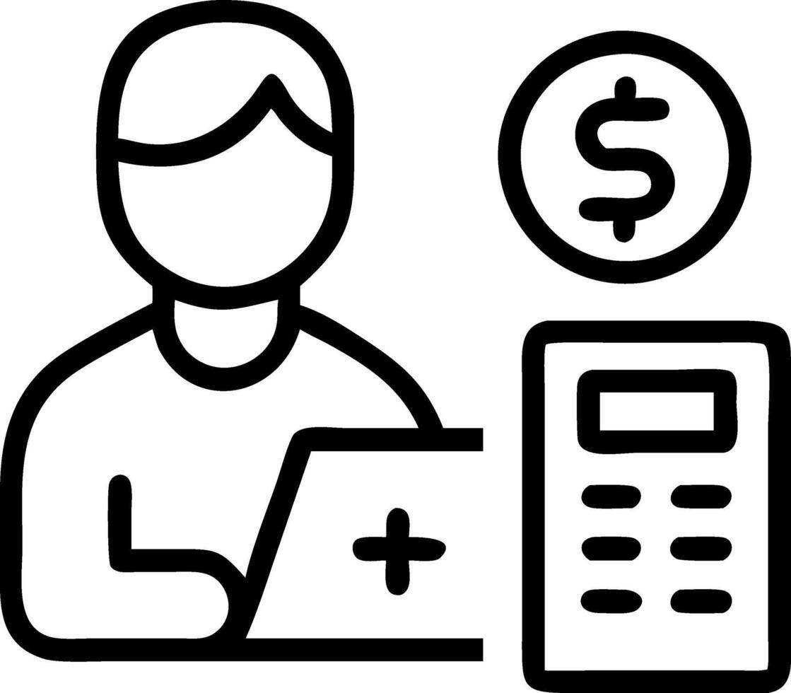 Medical billing specialist calculating costs on bokeh digital art background Set A vector