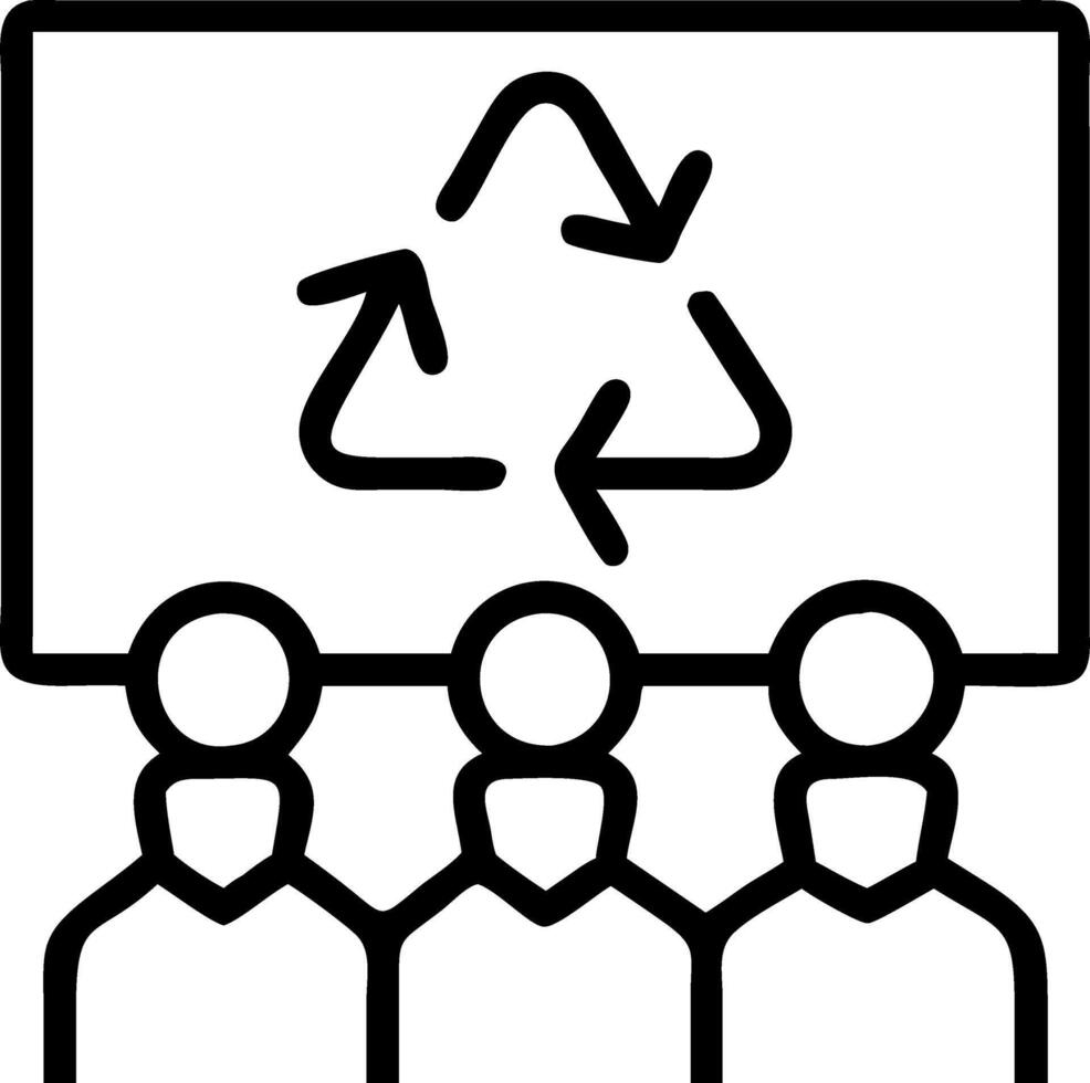 Marketing team presenting green campaign with recycling theme to corporate leaders Set A vector