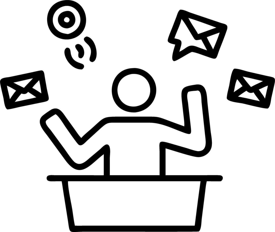 Manager receiving constant phone calls and emails Set A2 vector