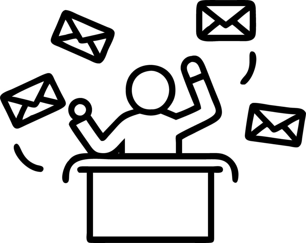 Manager receiving constant phone calls and emails Set A3 vector