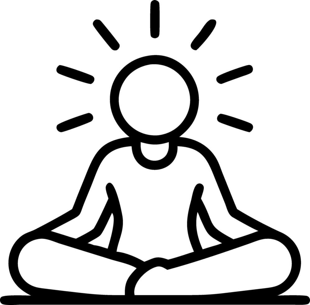 Man enjoying morning meditation on outdoor balcony Set A vector