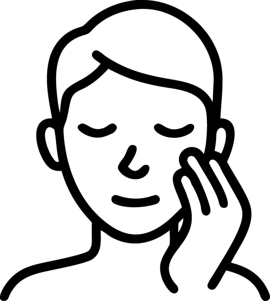 Man applying face moisturizer with soft abstract background copy space below Set A vector