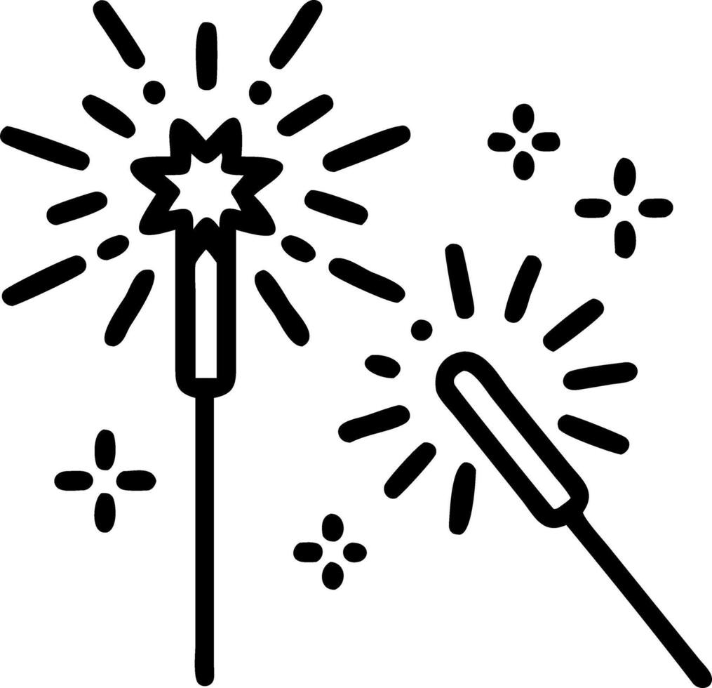 Macro shot of sparklers with colorful sparks and soft focus copy space below vector