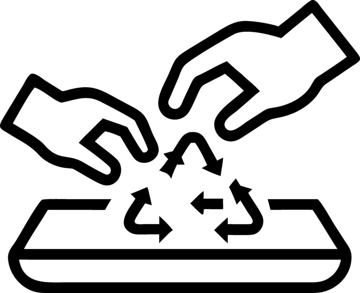 Macro shot of hands sorting microplastics on a tray for recycling analysis Set A vector