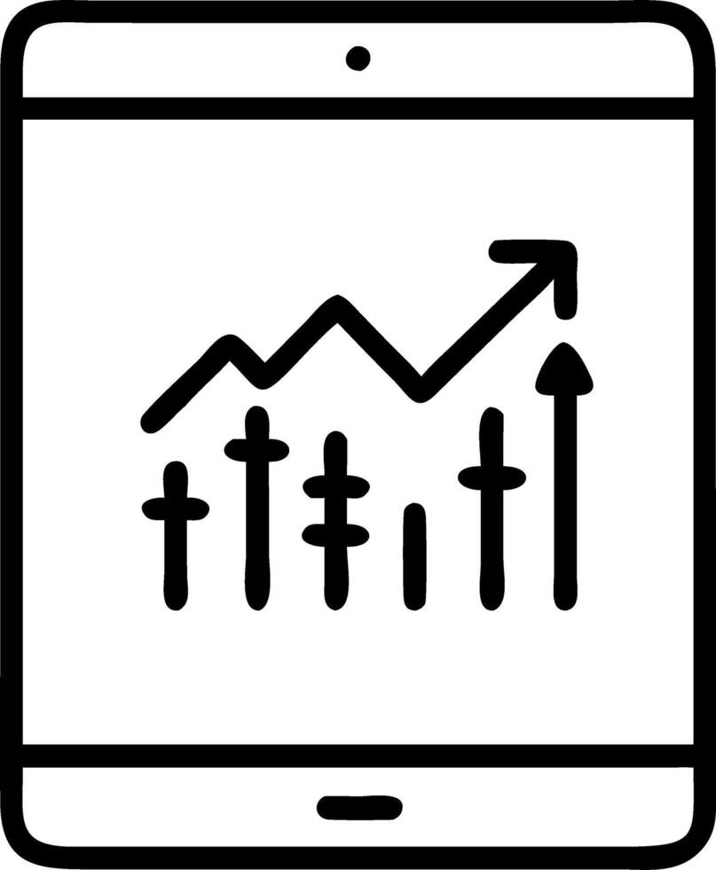 Macro shot of green financial graphs and charts on eco friendly tablet screen Set A vector
