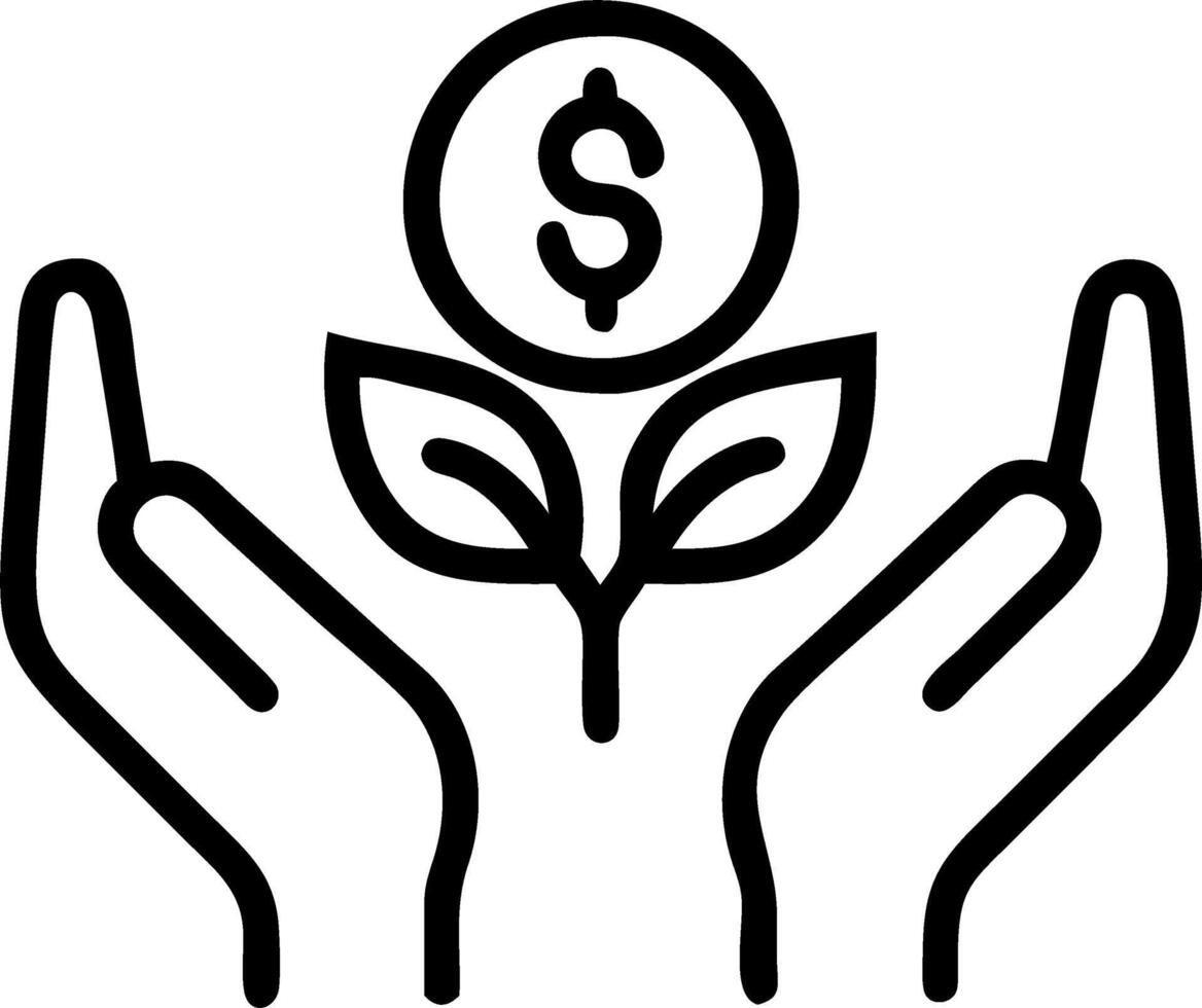 Macro shot of eco coin with leaf symbol in hands representing green wealth Set A vector
