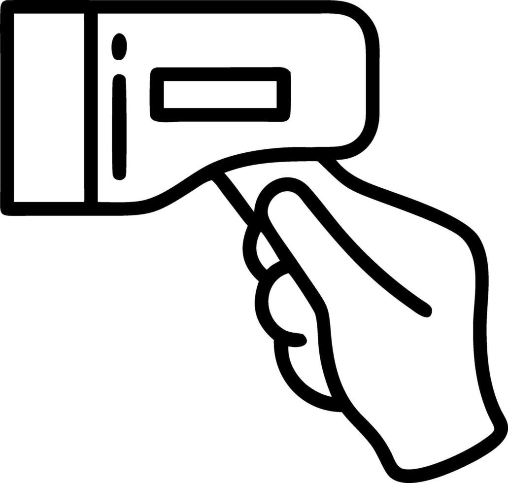 Macro shot of a pharmacists hand scanning a prescription with an AI device Set 2 vector