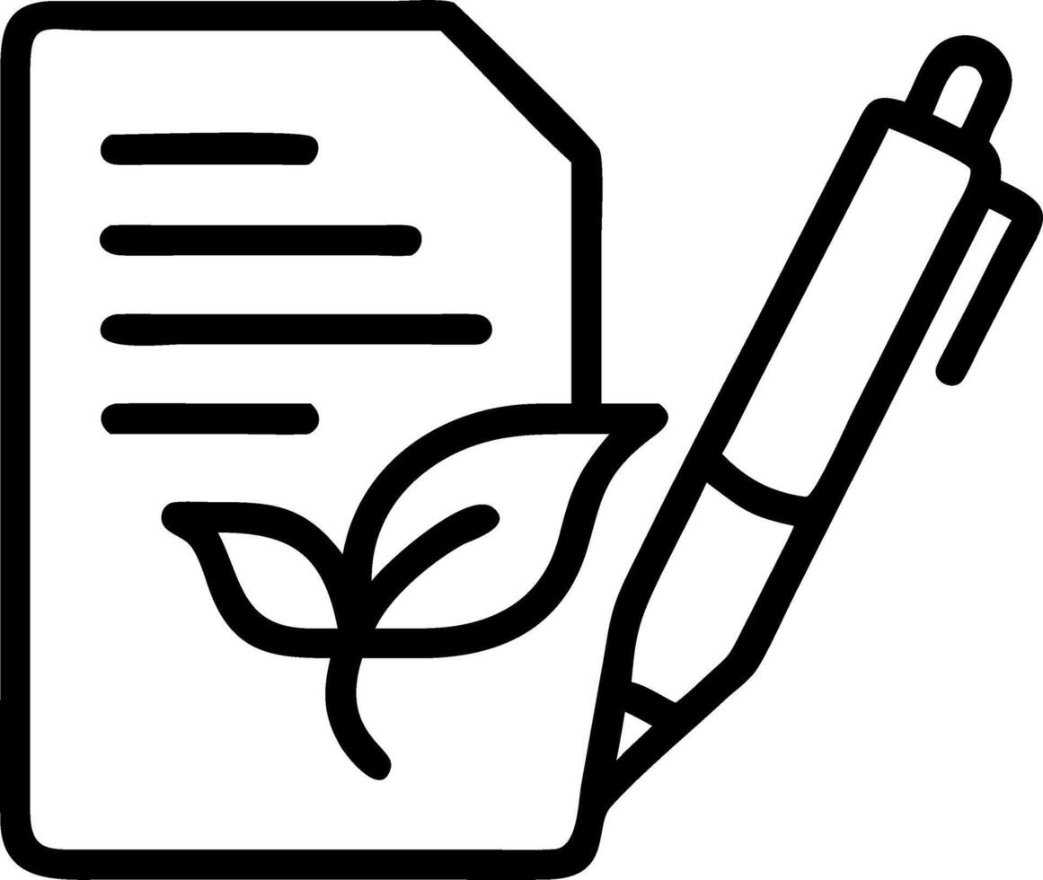 Macro shot of a pen signing a contract with a green energy company vector