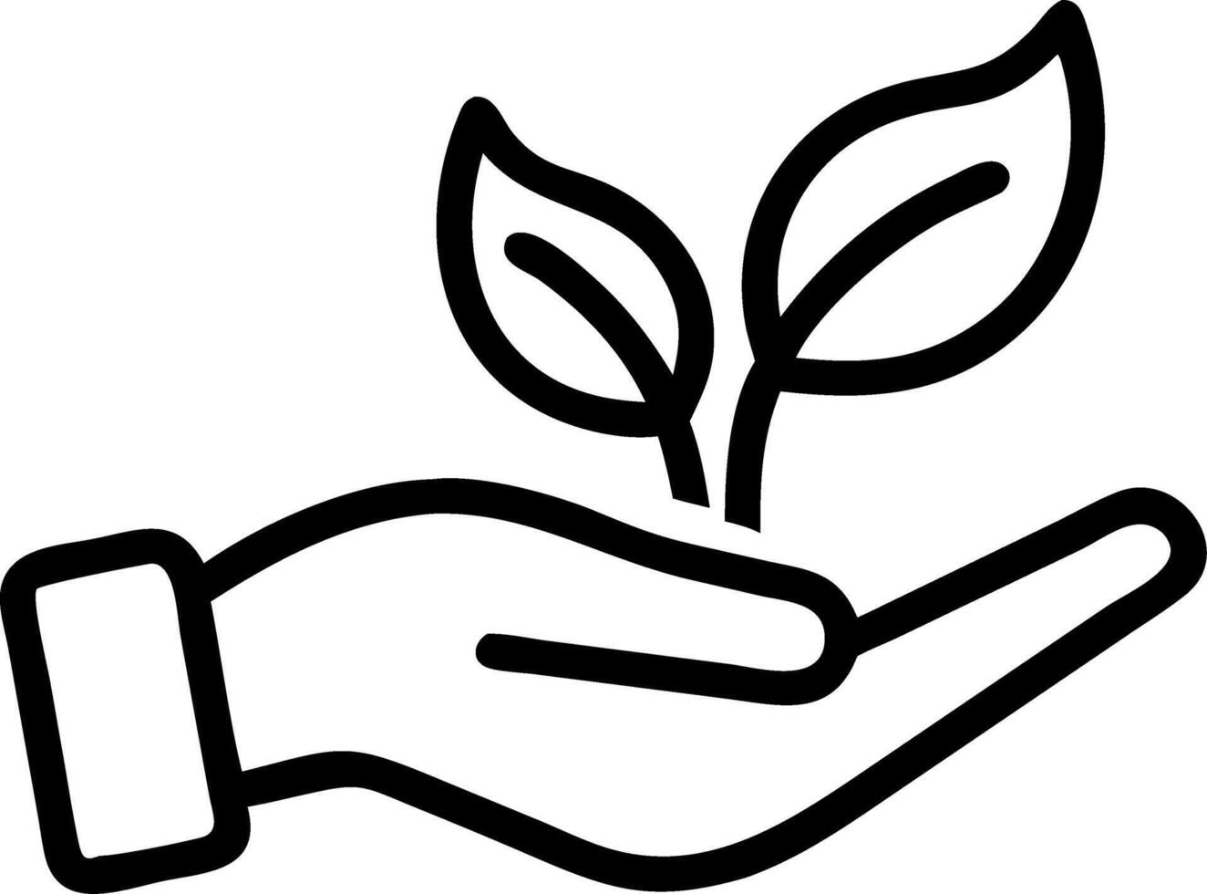 Macro shot of a hand holding a small green leaf symbolizing eco conscious choices vector