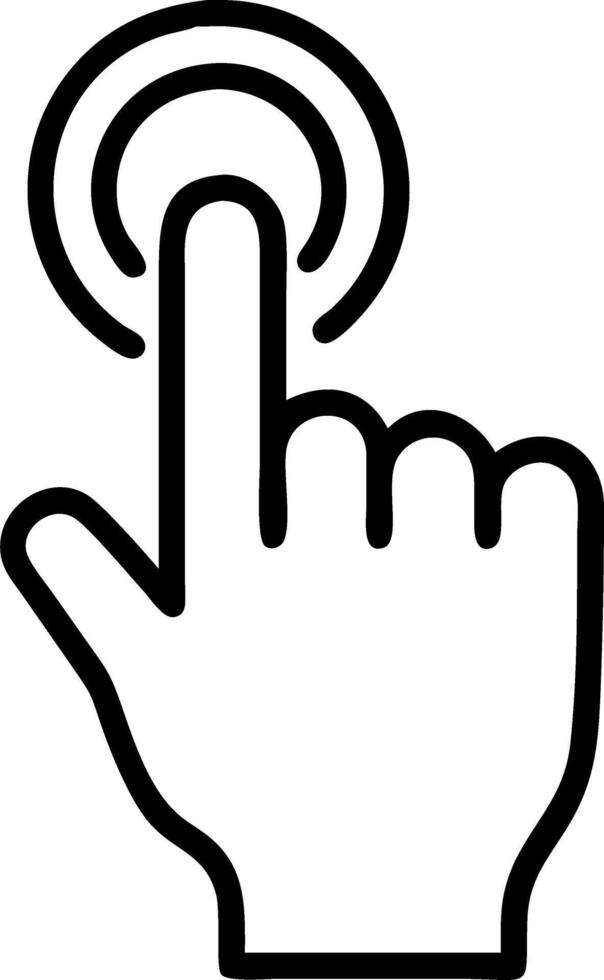 Macro shot of a finger pressing a digital button with copy space vector