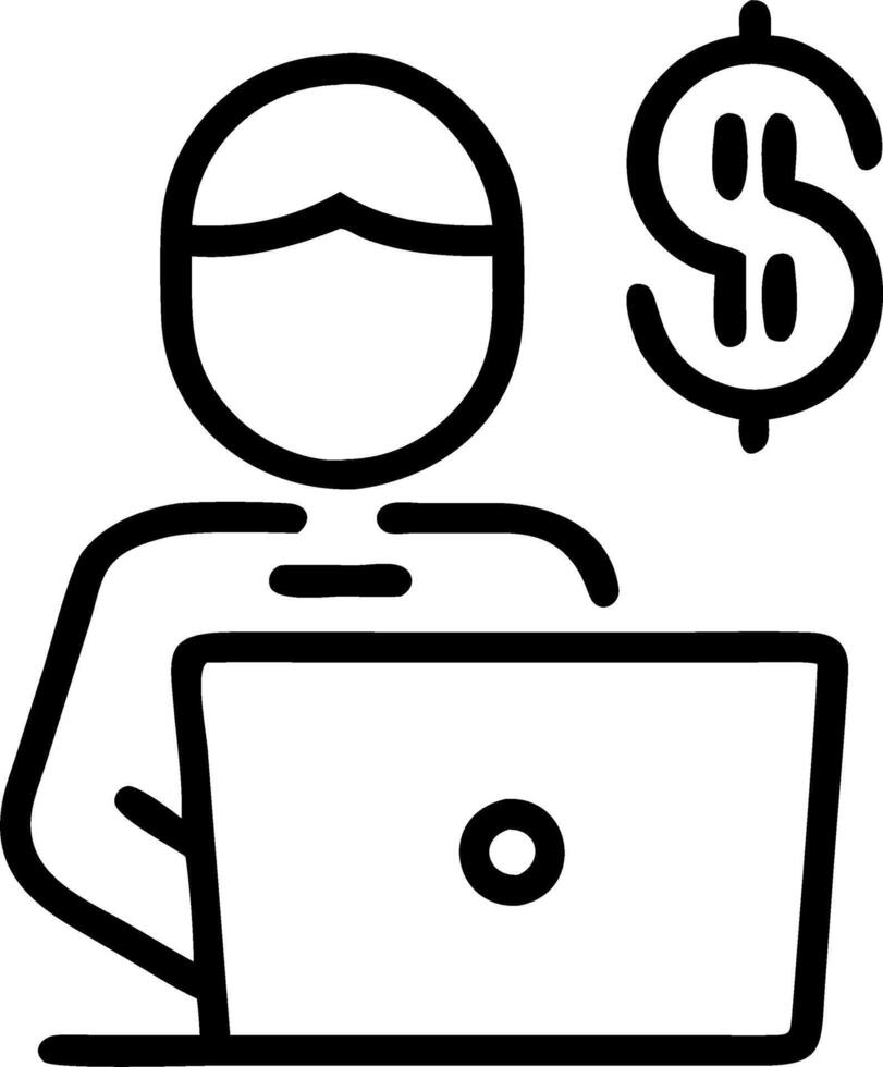 Macro portrait of logistics manager using financial software vector