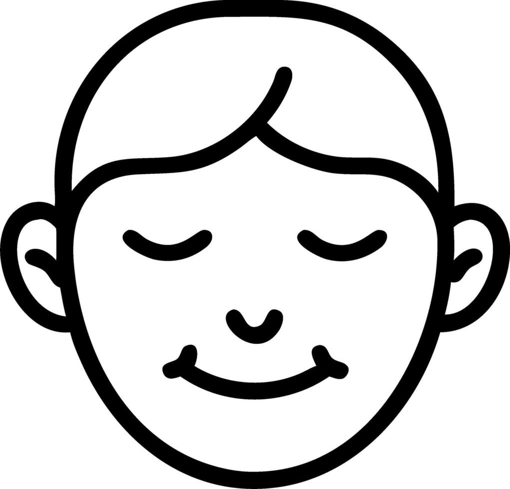 Macro of soft smile on face with relaxed expression Set A vector