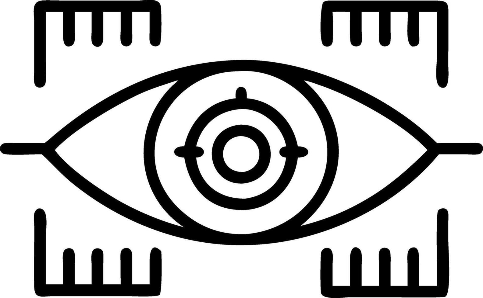 Macro of robot eye scanning industrial barcode Set A vector