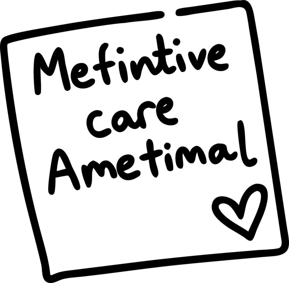 Macro of handwritten affirmation on sticky note vector