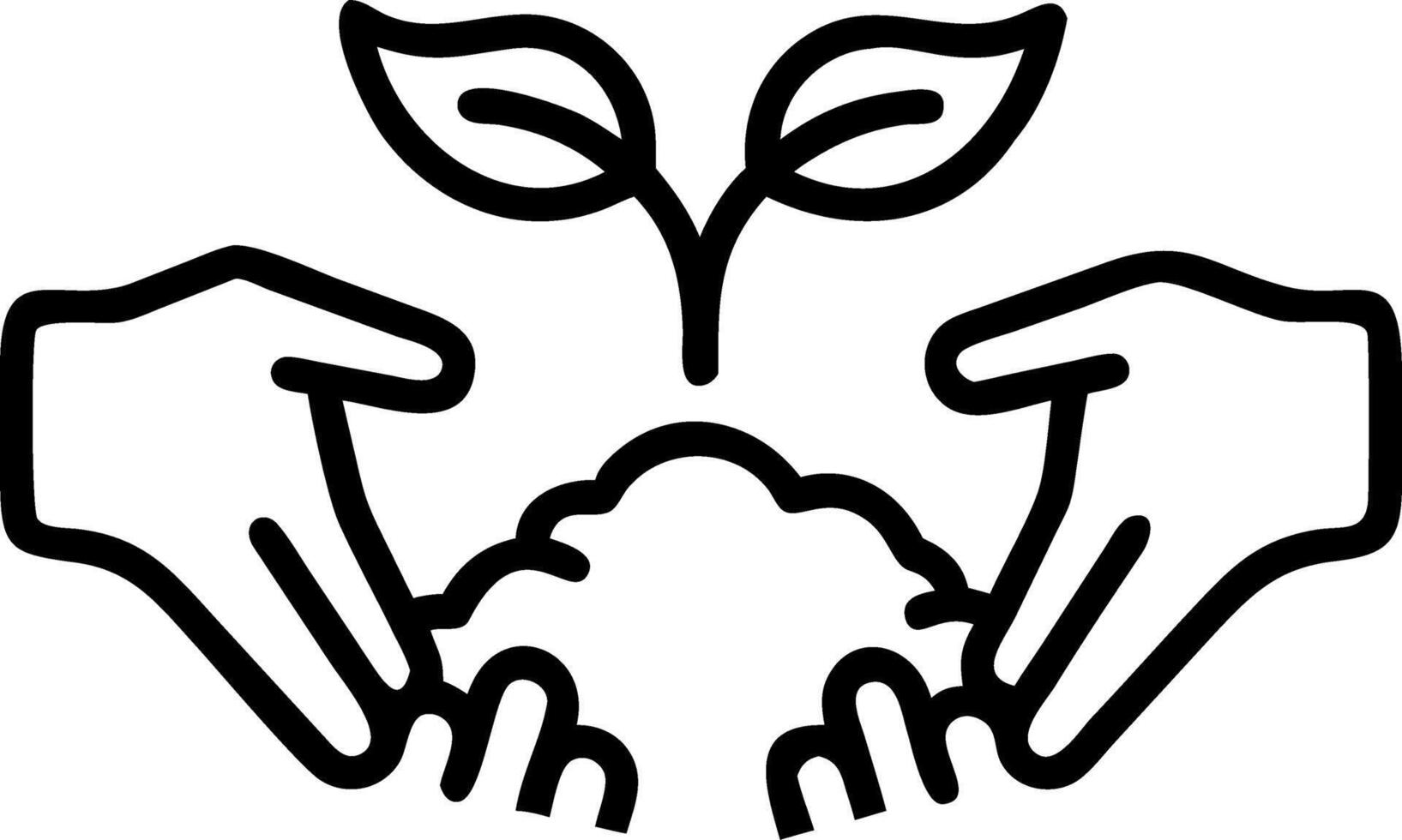 Macro of hands planting seeds in soil Set A vector