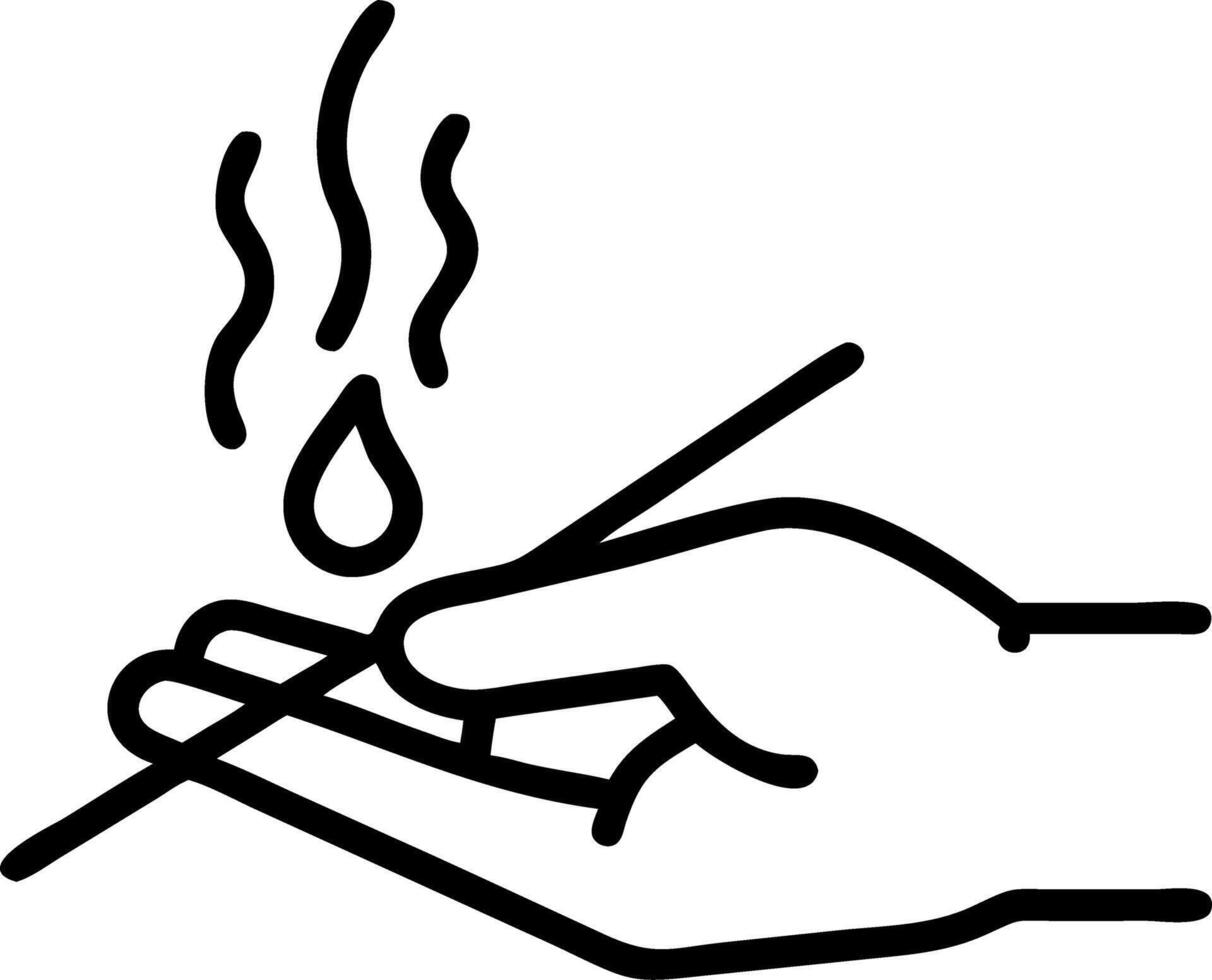 Macro of hand lighting incense in dim room for relaxation Set A vector