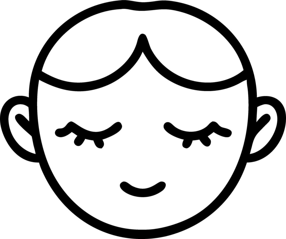 Macro of a person closed eyes with serene expression Set A vector