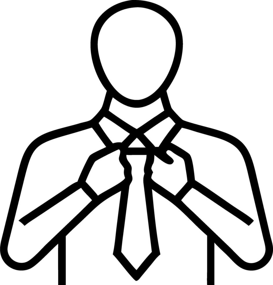 Macro of a businessman adjusting his tie symbolizing empowerment and success Set A vector