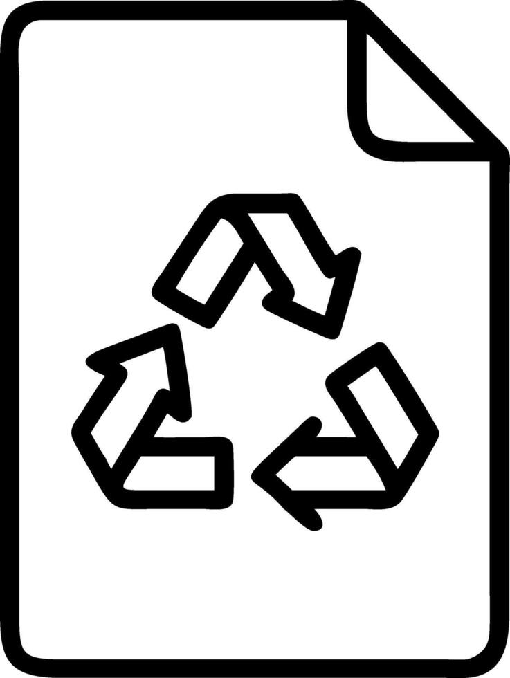 Macro image of a recycling symbol on a business document with copy space vector