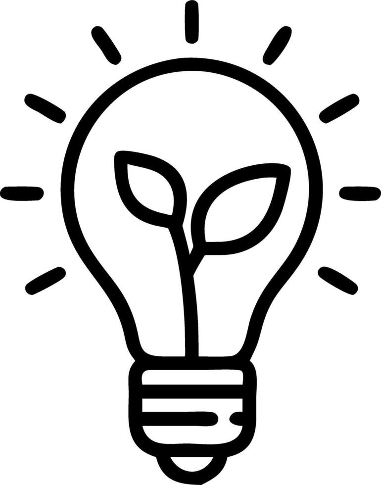 Light bulb with plant sprout inside Set A vector