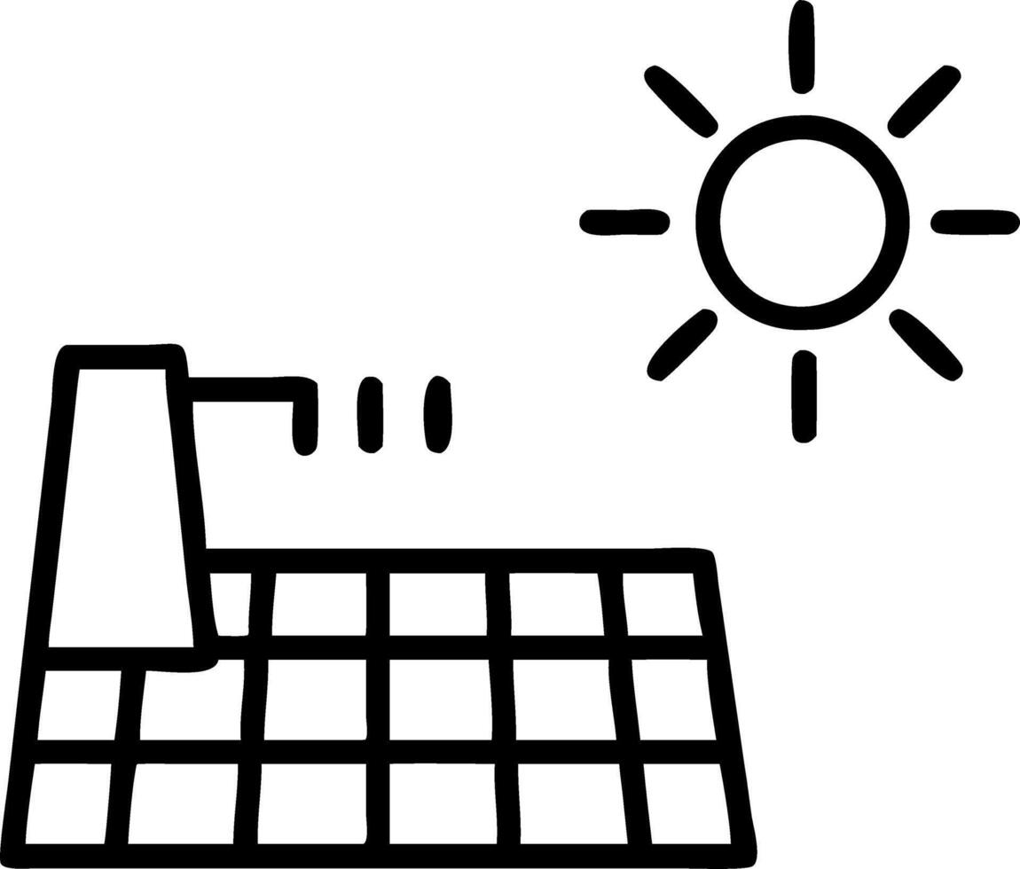 Levitation of solar panel and factory silhouette vector