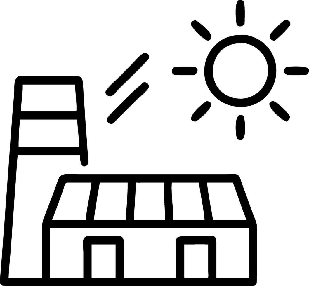 Levitation of solar panel and factory silhouette Set 2 vector