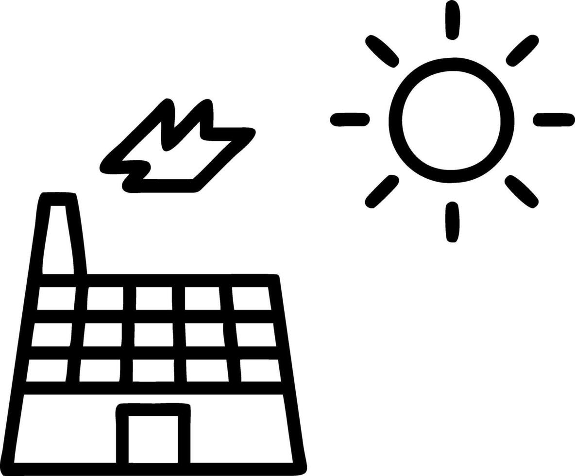 Levitation of solar panel and factory silhouette Set 3 vector