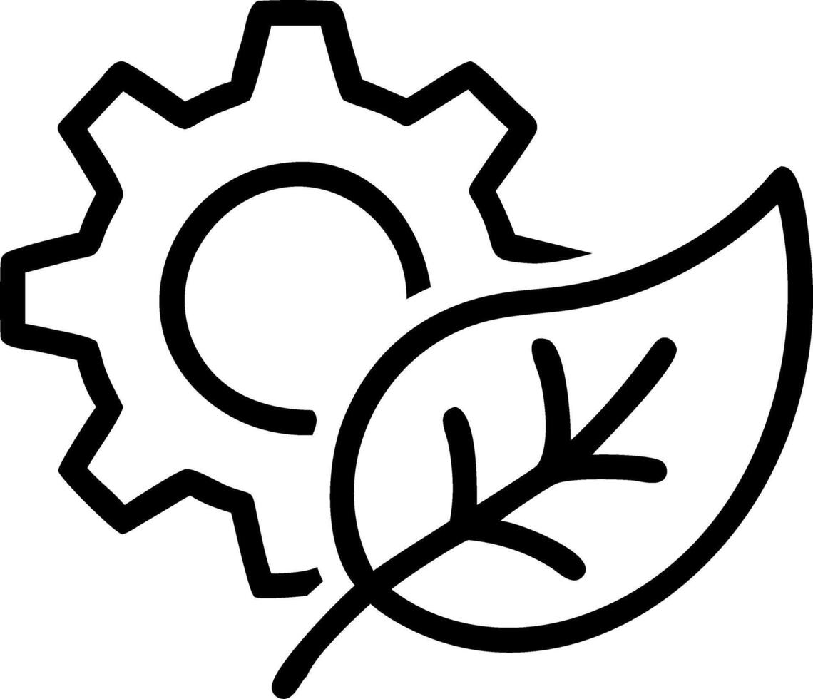 Leaf integrated with a cogwheel icon Set 2 vector
