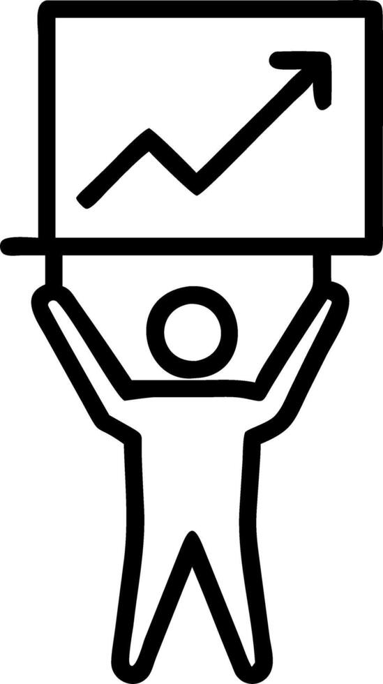 Investor holding growth chart in hand with upward arrow icon Set A vector