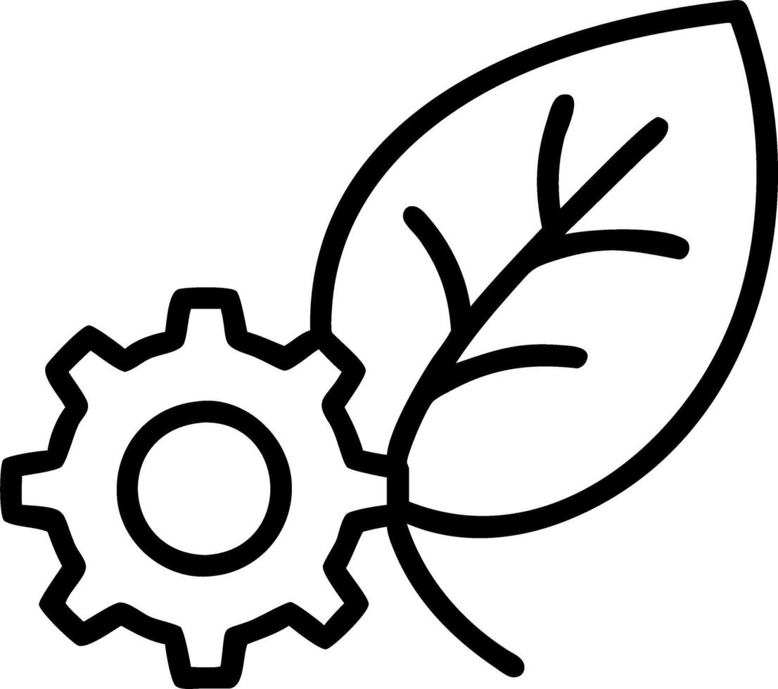 Hovering leaf integrated with cogwheel Set 2 vector