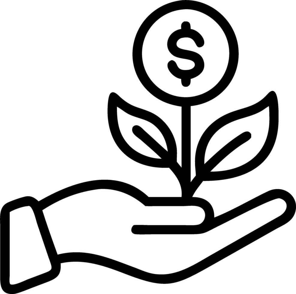 Hand holding a green dollar sign with leaves and copy space Set A vector