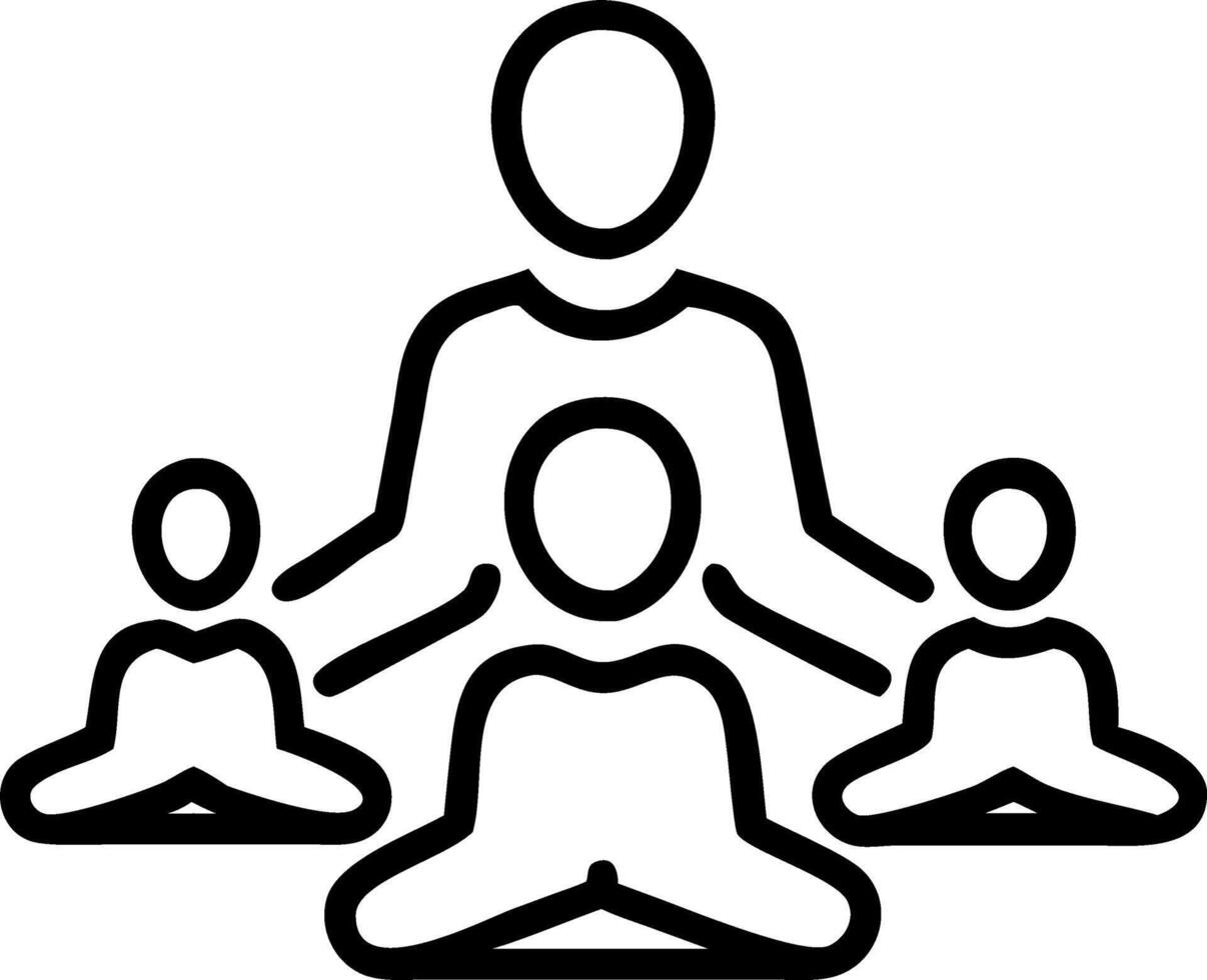 Group meditation class for mental wellness and connection vector