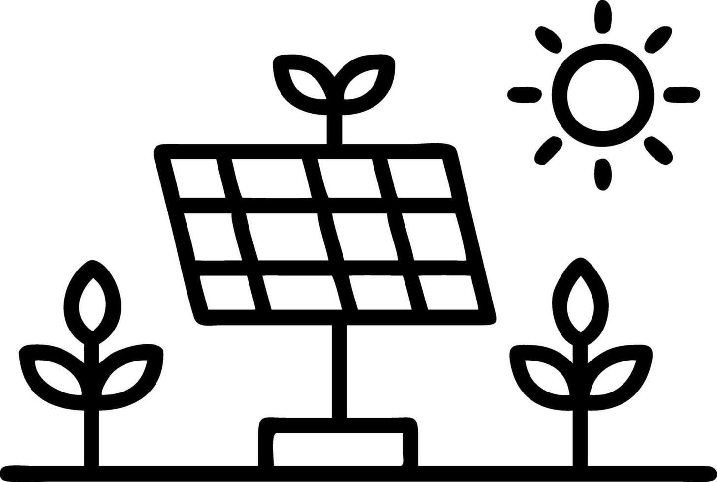Green office setup with plants and solar panels leaving space for text Set A3 vector