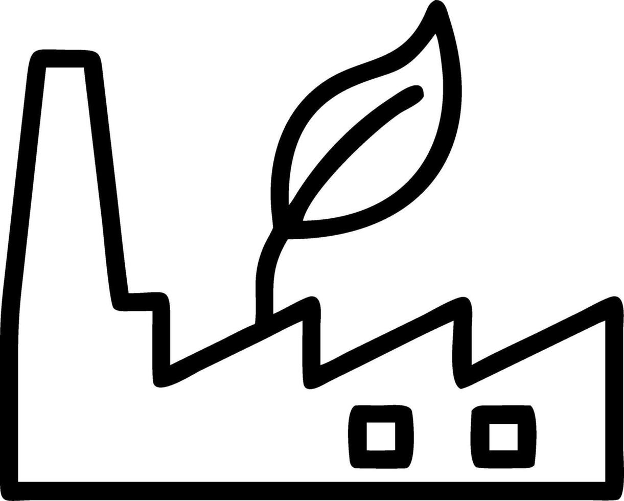 Green factory icon with leaf symbol Set A vector