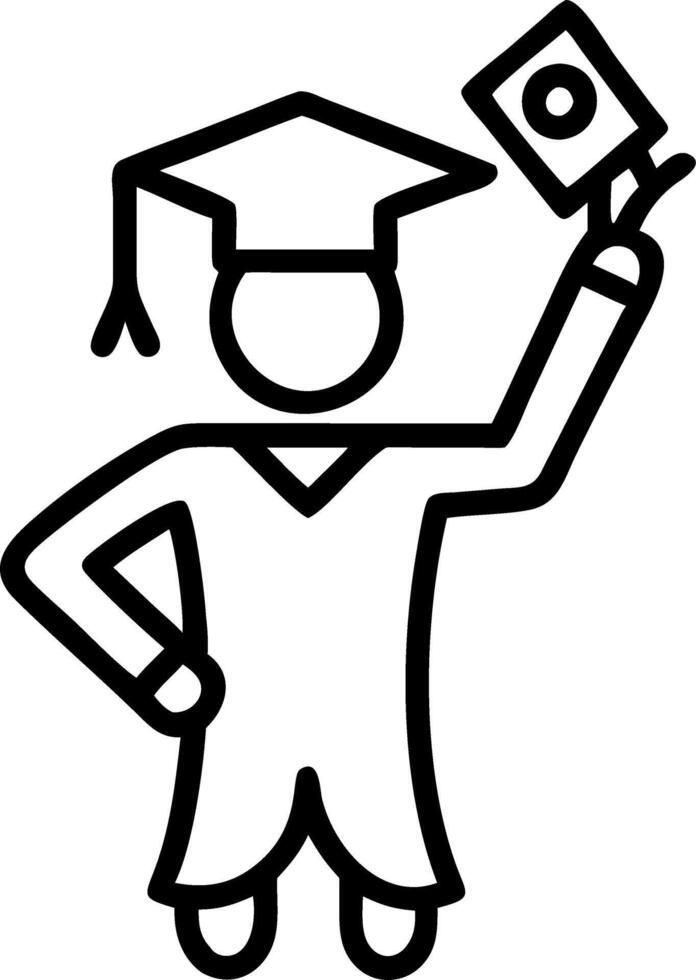 Graduate holding diploma with plain dark background copy space on left Set A vector