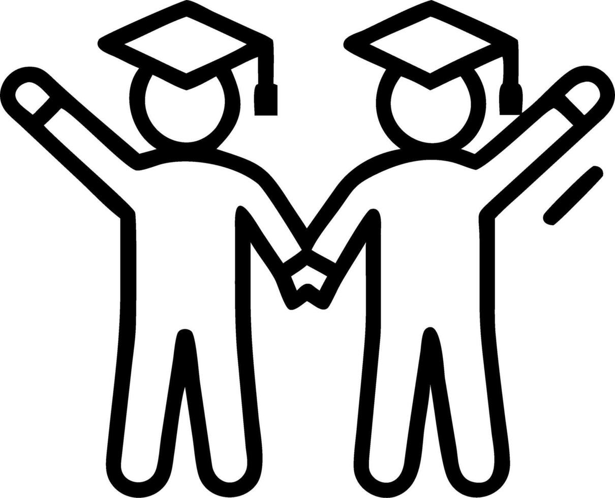 Graduate and friends posing with diplomas in outdoor setting copy space on left Set A vector
