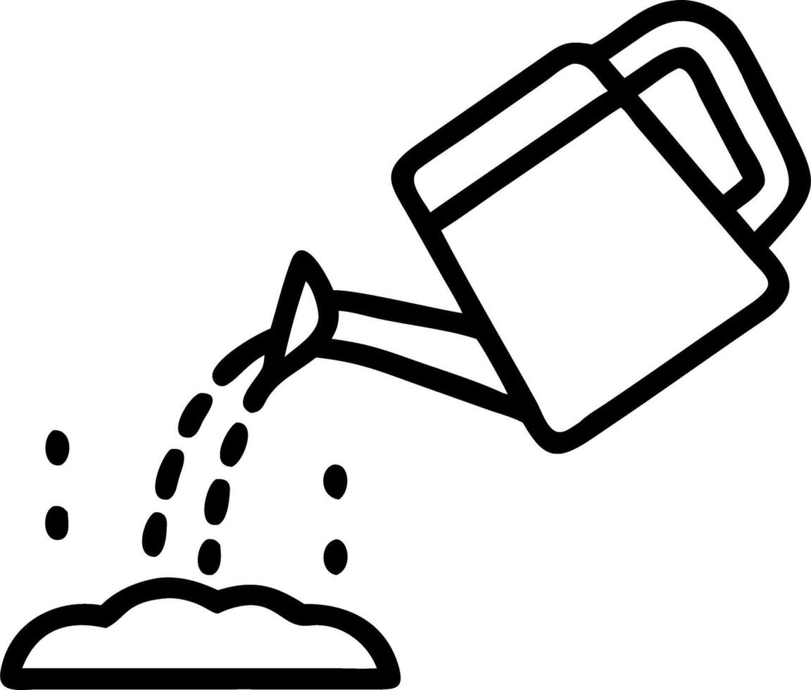 Glossy watering can pouring over rooftop herb bed Set A vector