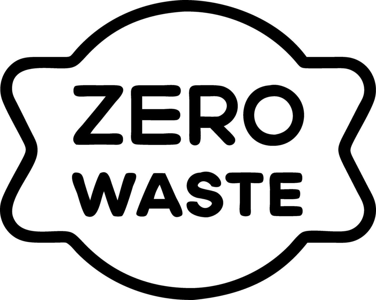 Glossy black background with zero waste stamp in white vector