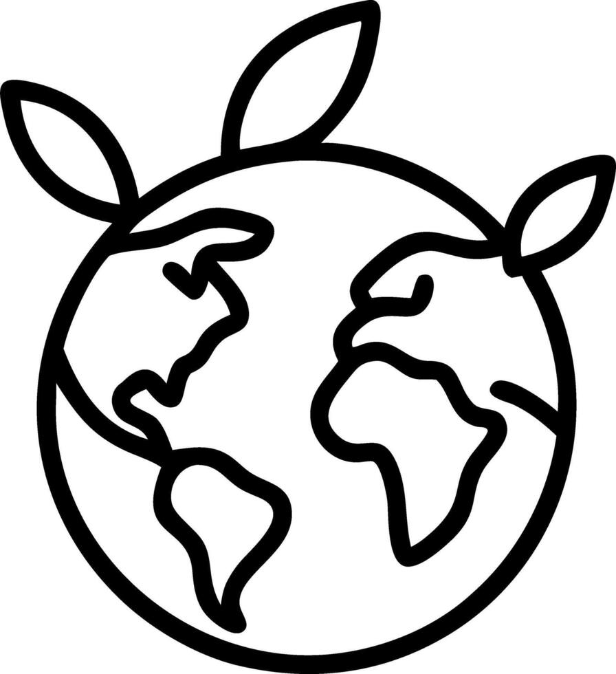 Globe with green leaves wrapping around Set A vector