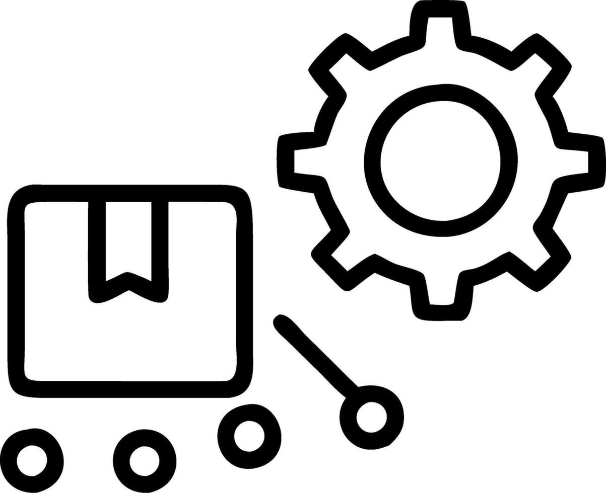 Floating supply chain and gear Set A vector