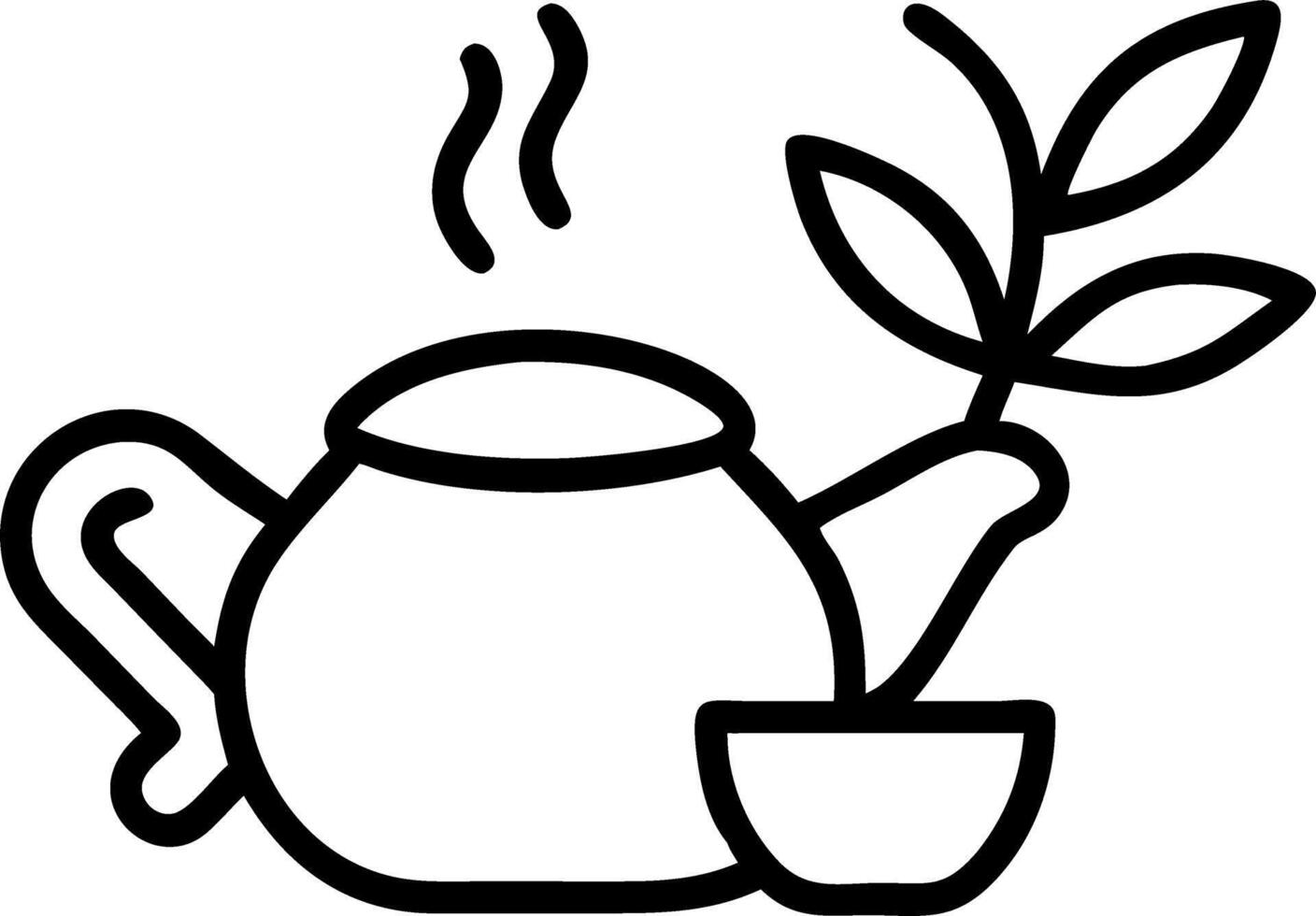 Floating tea pot and herbs Set A vector