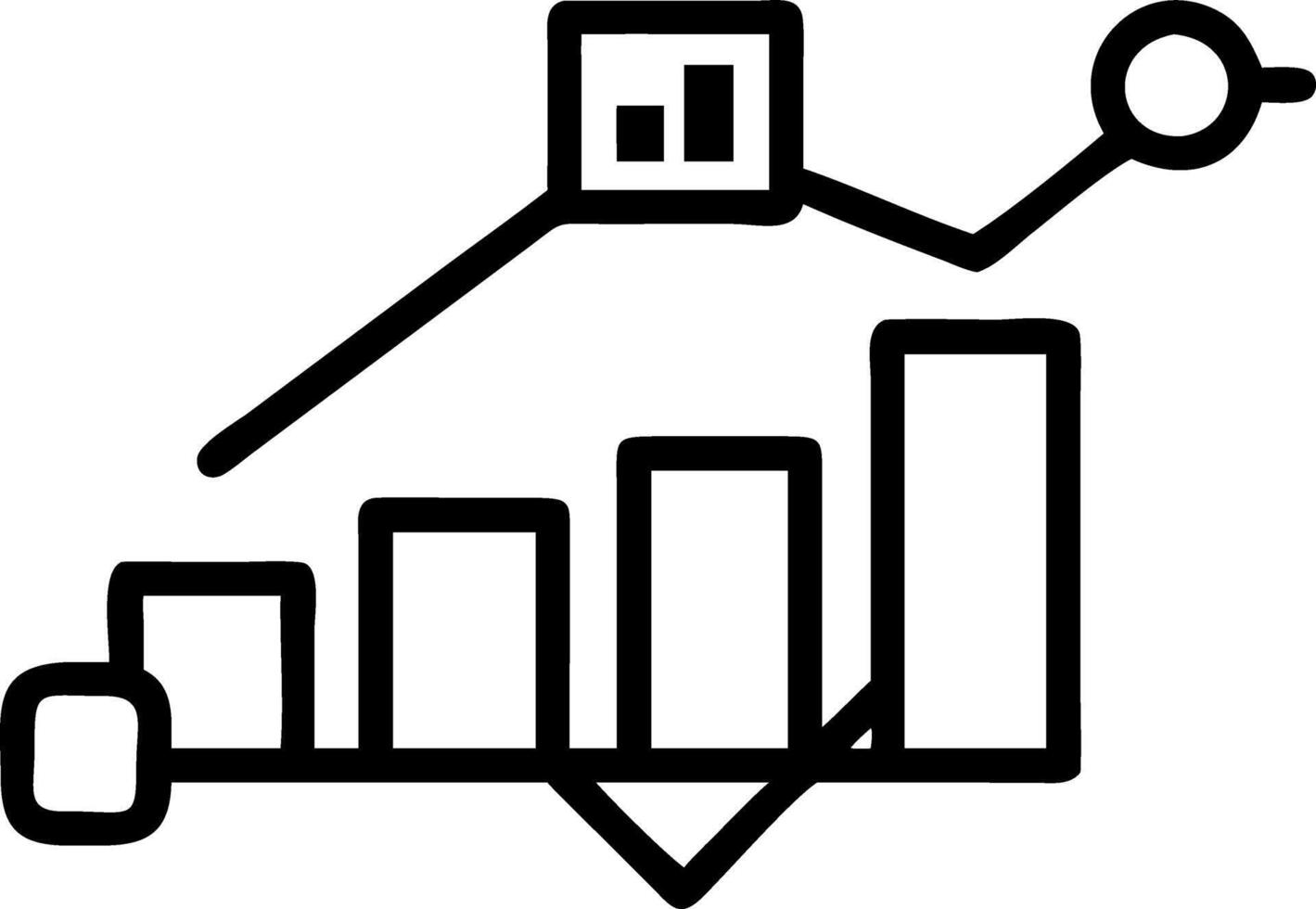 Floating logistics network and bar graph vector