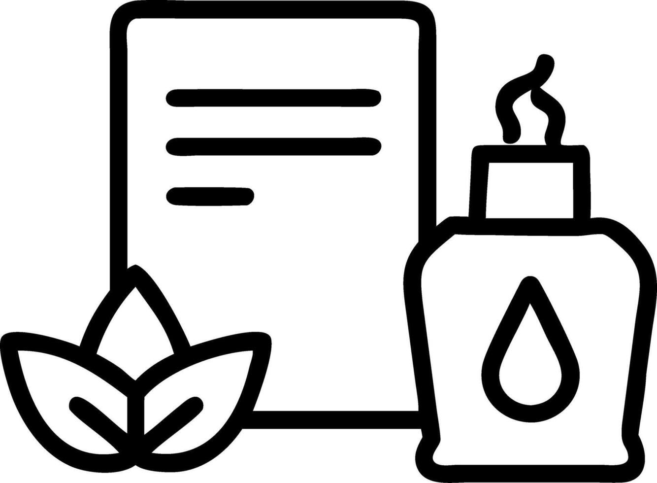 Floating journal and essential oil bottle vector