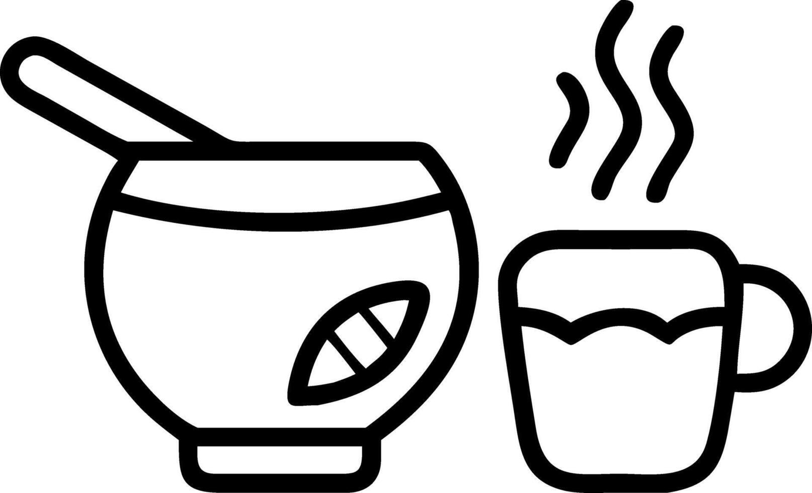 Floating herbal tea and honey jar vector