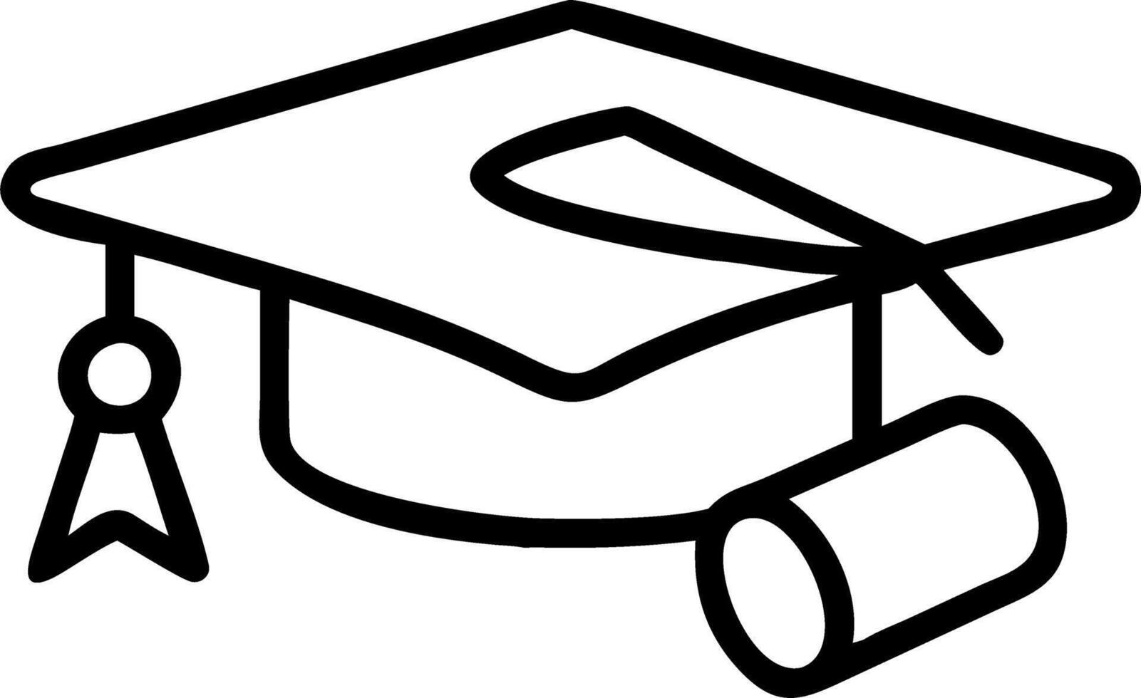 Floating graduation tassel and diploma vector