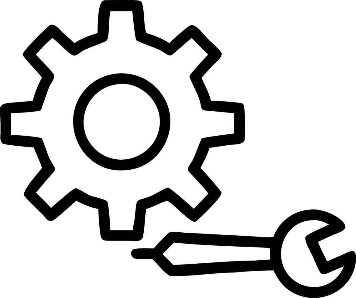 Floating Gear and Wrench vector