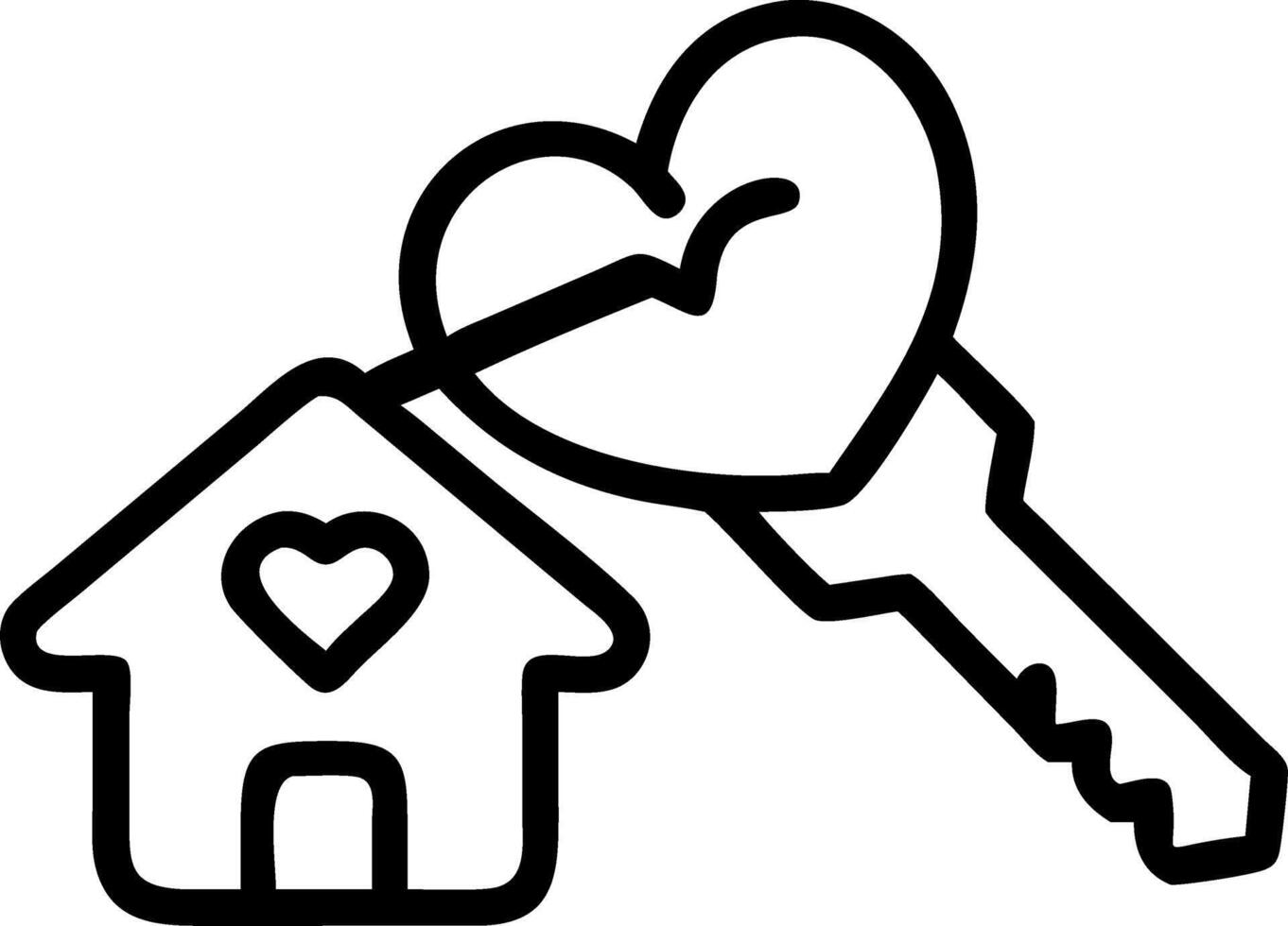 Floating first home key and house silhouette Set A vector