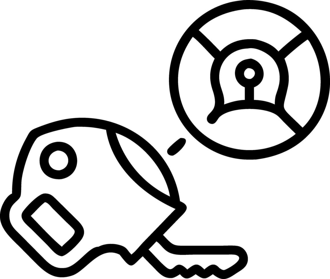 Floating first car key and steering wheel vector