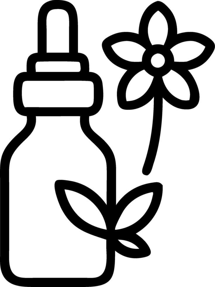 Floating essential oil bottle and flower Set A vector
