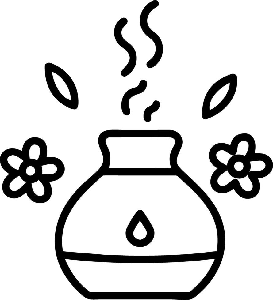 Floating essential oil diffuser and flowers Set A vector